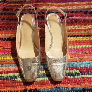 Zara Woman Silver slingbacks